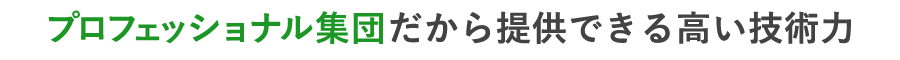 プロフェッショナル集団だから提供できる高い技術力